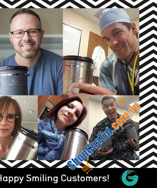 Hộp đựng cà phê bằng thép không gỉ Coffee Gator size trung 1,3 L- Giữ cho cà phê và đậu xay tươi lâu hơn - Hộp đựng có Theo dõi ngày tháng, Van xả CO2 và Thìa đo (Lớn, Xám), Thép không gỉ