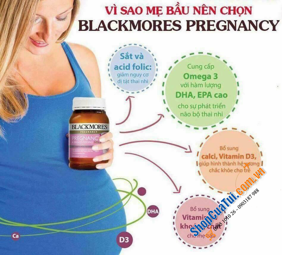 Vitamin tổng hợp Blackmores Pregnancy & Breast - Feeding Gold (Mẫu mới)- Blackmores cho bà bầu