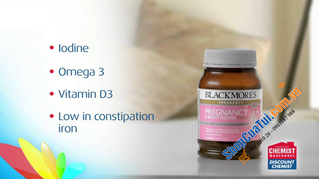 Vitamin tổng hợp Blackmores Pregnancy & Breast - Feeding Gold (Mẫu mới)- Blackmores cho bà bầu