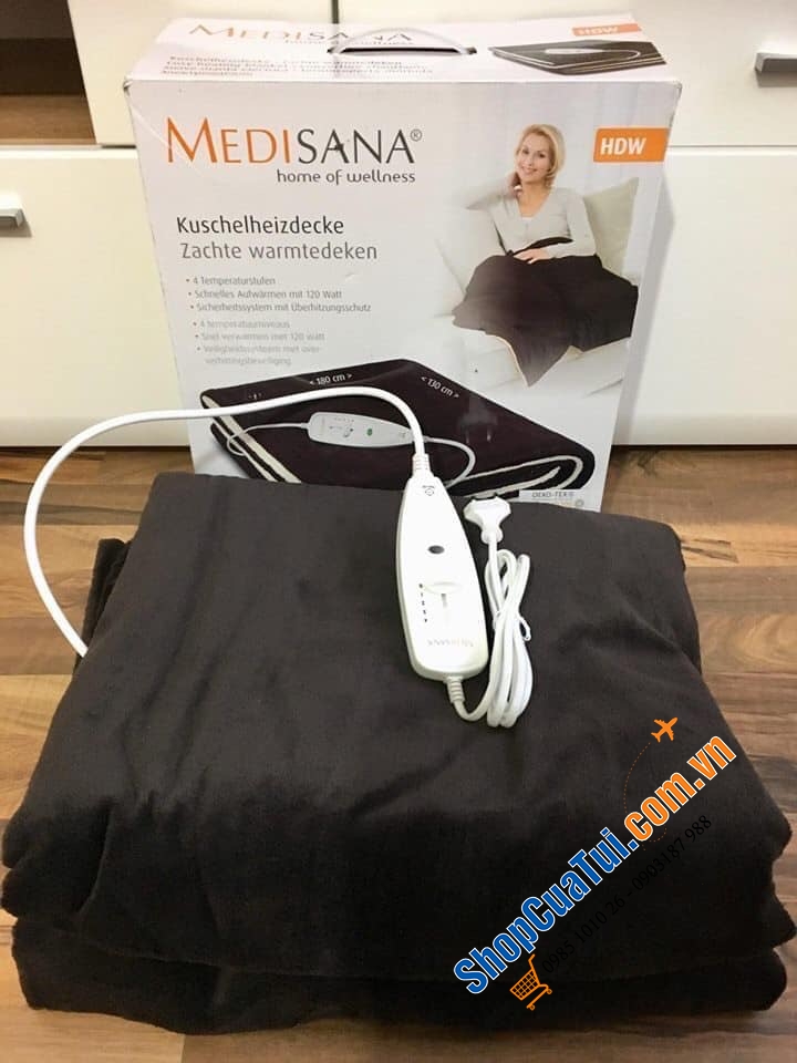 CHĂN SƯỞI ĐIỆN MEDISANA HDW 60227 - CHĂN SƯỞI ĐIỆN MEDISANA MÀU NÂU - KEM  SIÊU ĐẸP