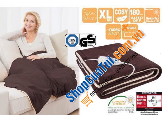 CHĂN SƯỞI ĐIỆN MEDISANA HDW 60227 - CHĂN SƯỞI ĐIỆN MEDISANA MÀU NÂU - KEM  SIÊU ĐẸP