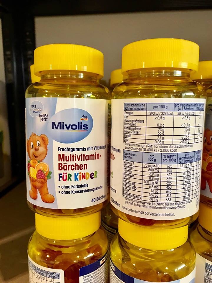 KẸO GẤU TRÁI CÂY VITAMIN TỔNG HỢP Das Gesunde Plus 60 viên