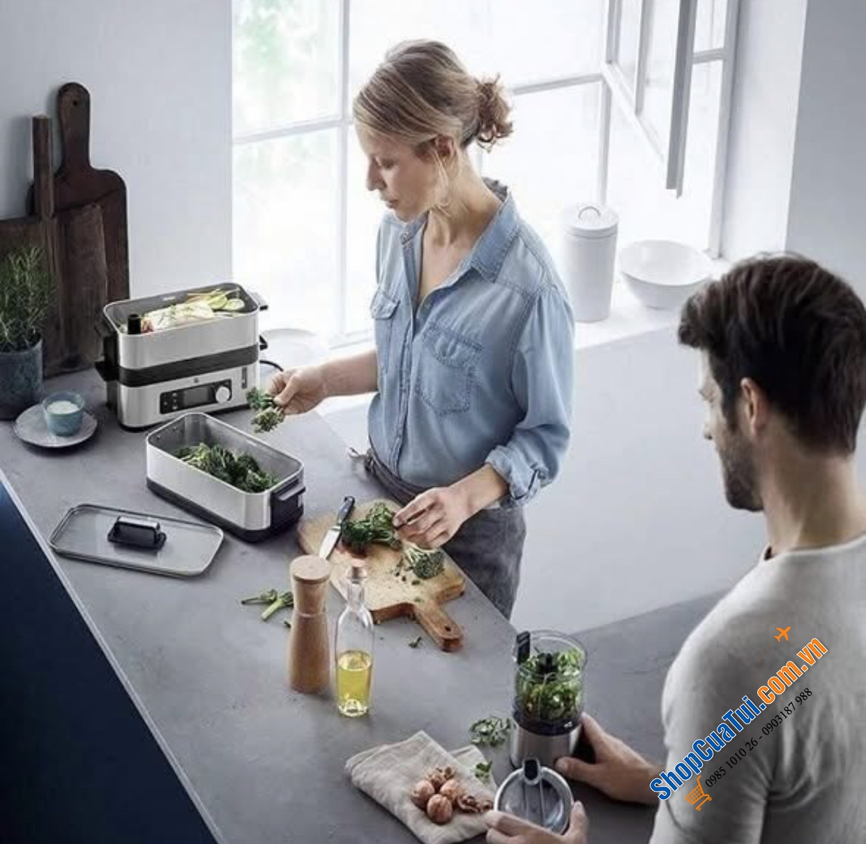 Nồi hấp điện WMF 2 tầng cao cấp: NỒI HẤP 2 tầng WMF CROMARGAN – BÍ QUYẾT CHO GIA ĐÌNH LUÔN MẠNH KHOẺ