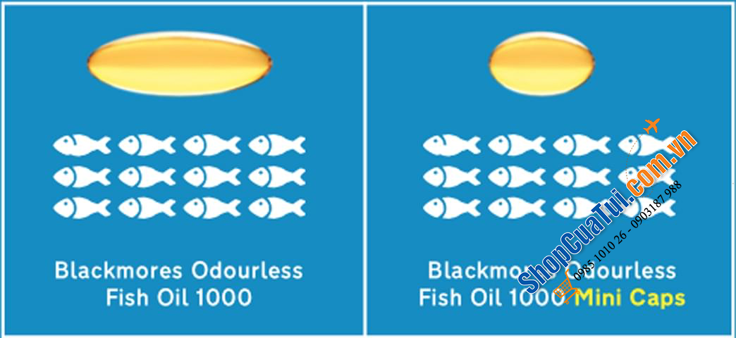 DẦU CÁ KHÔNG MÙI BLACKMORES ODOURLESS FISH OIL1000MG 400 VIÊN MINI