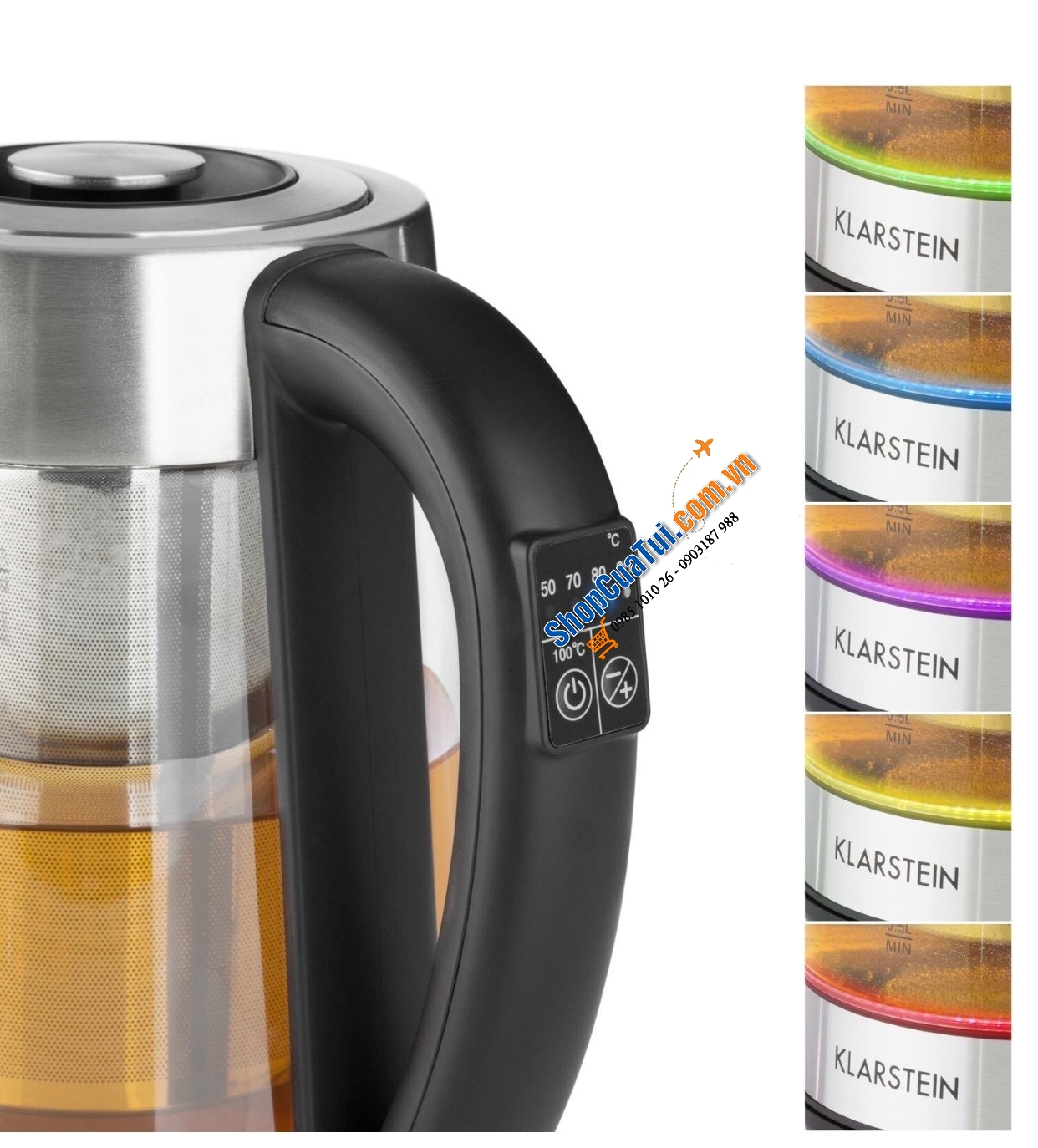 ẤM SIÊU TỐC THUỶ TINH KLARSTEIN 