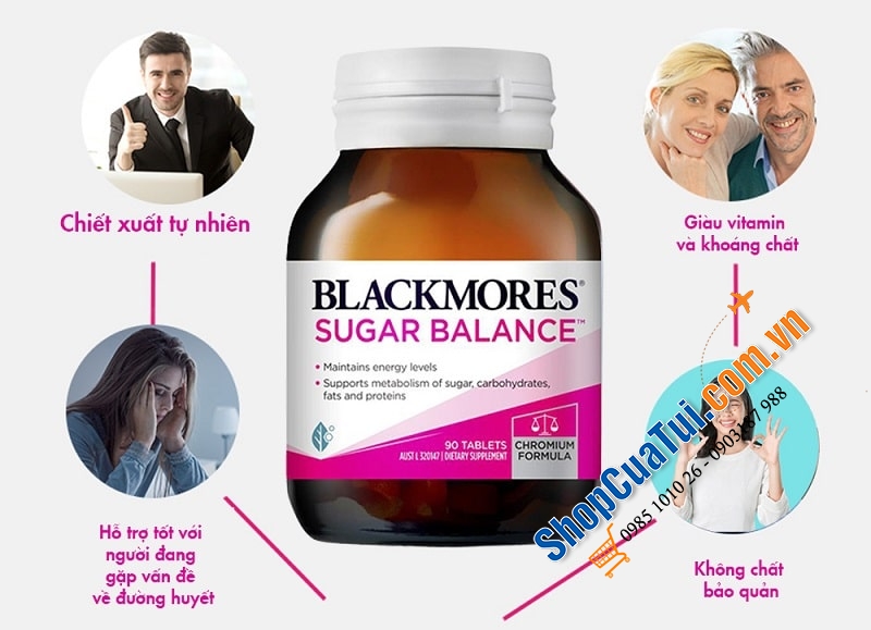 Blackmores Sugar Balance 90 Tablets - Viên uống cân bằng đường huyết giúp duy trì lượng đường huyết trong máu rất tốt cho bệnh nhân tiểu đường