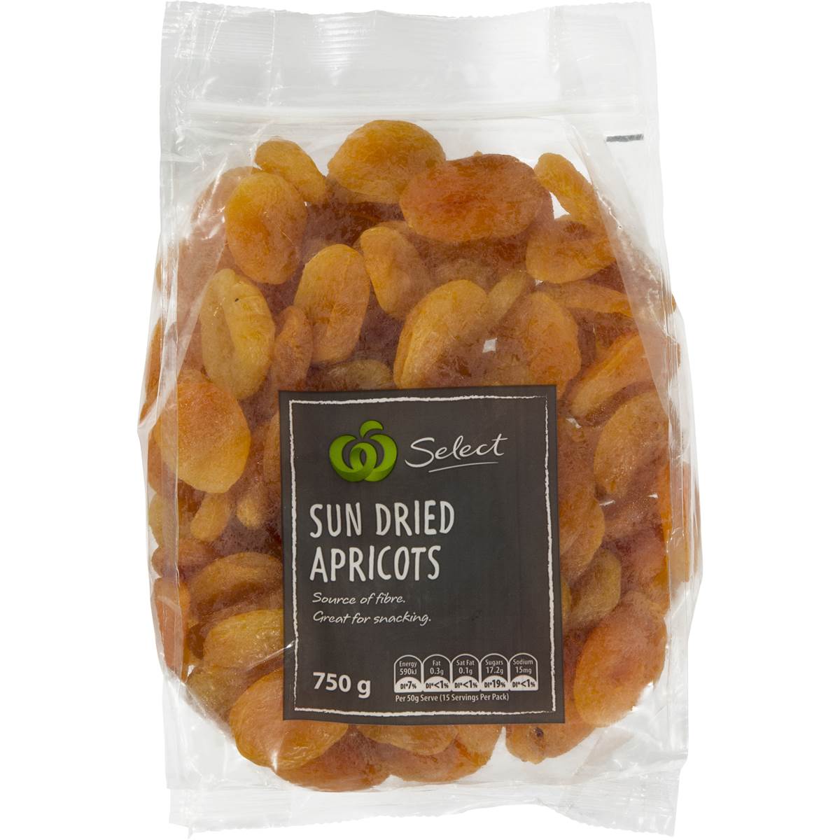 Mơ khô Woolworths Apricot Sun Dried 750g pack