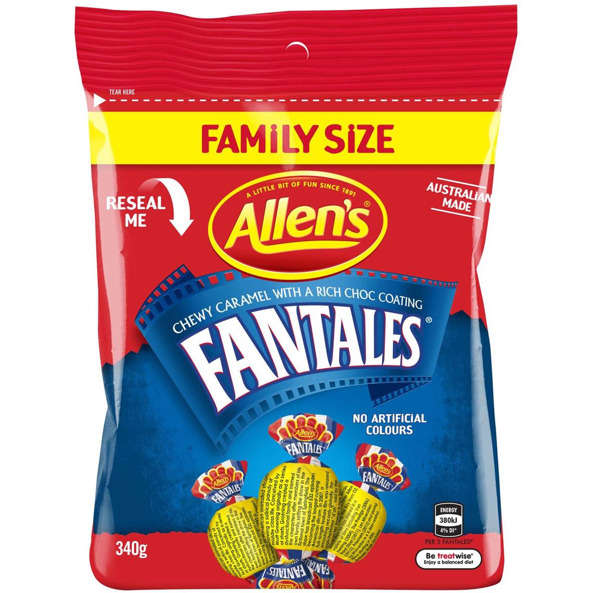 Kẹo Allen\\\'s Fantales Jumbo 340g bag - đặc trưng của Úc