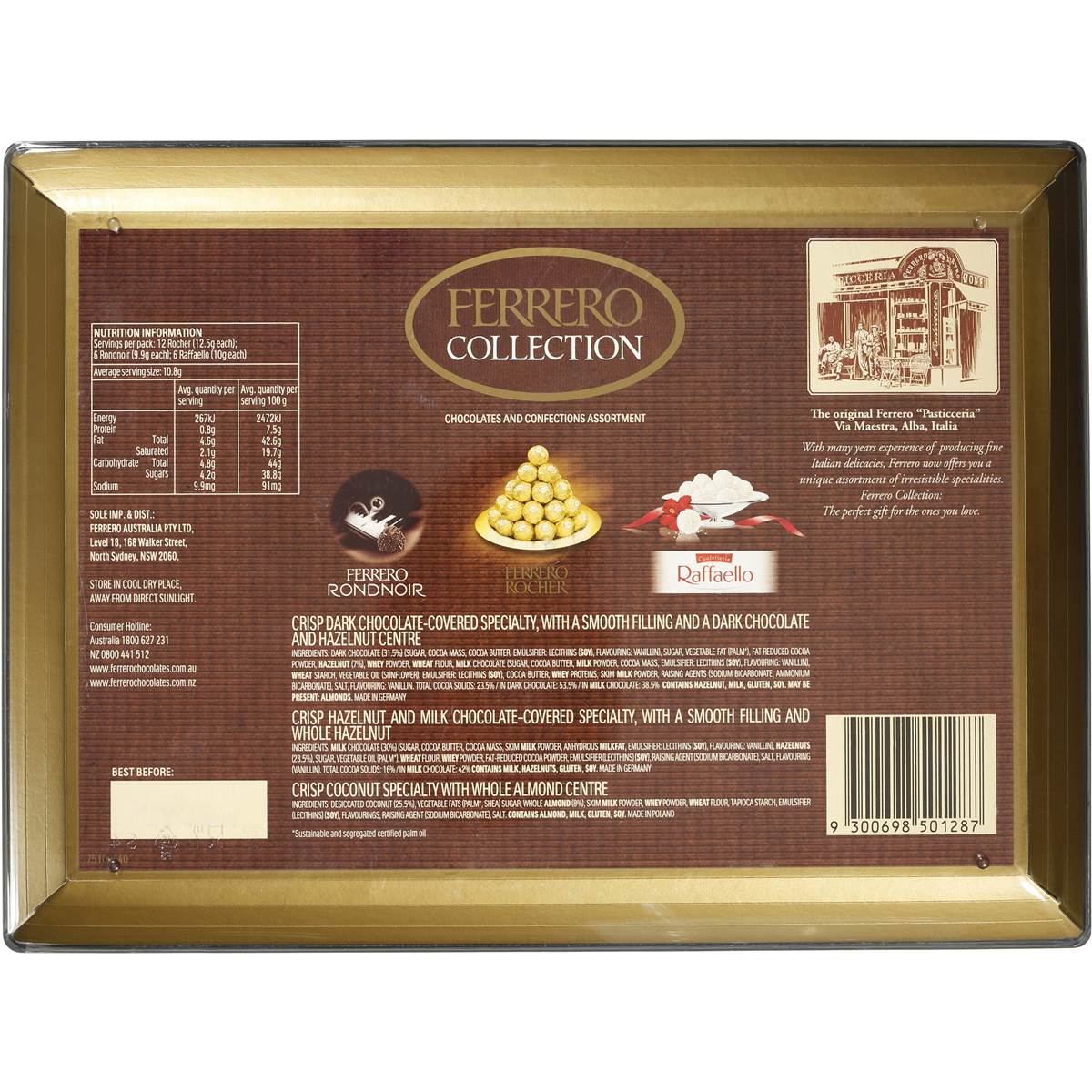 Ferrero Collection Chocolates Rocher Rondnoir Raffaello 24 viên - hộp 269g