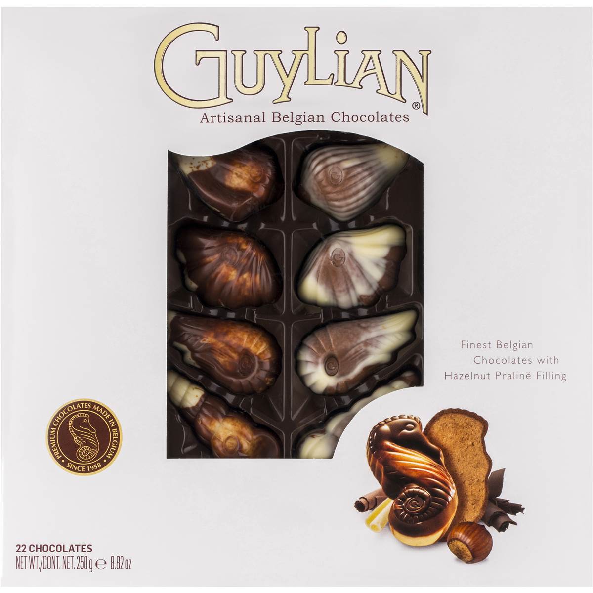 Sôcôla con sò biển hiệu Guylian – hộp 250g/22 viên -Guylian Chocolate Sea Shells 250g gift box