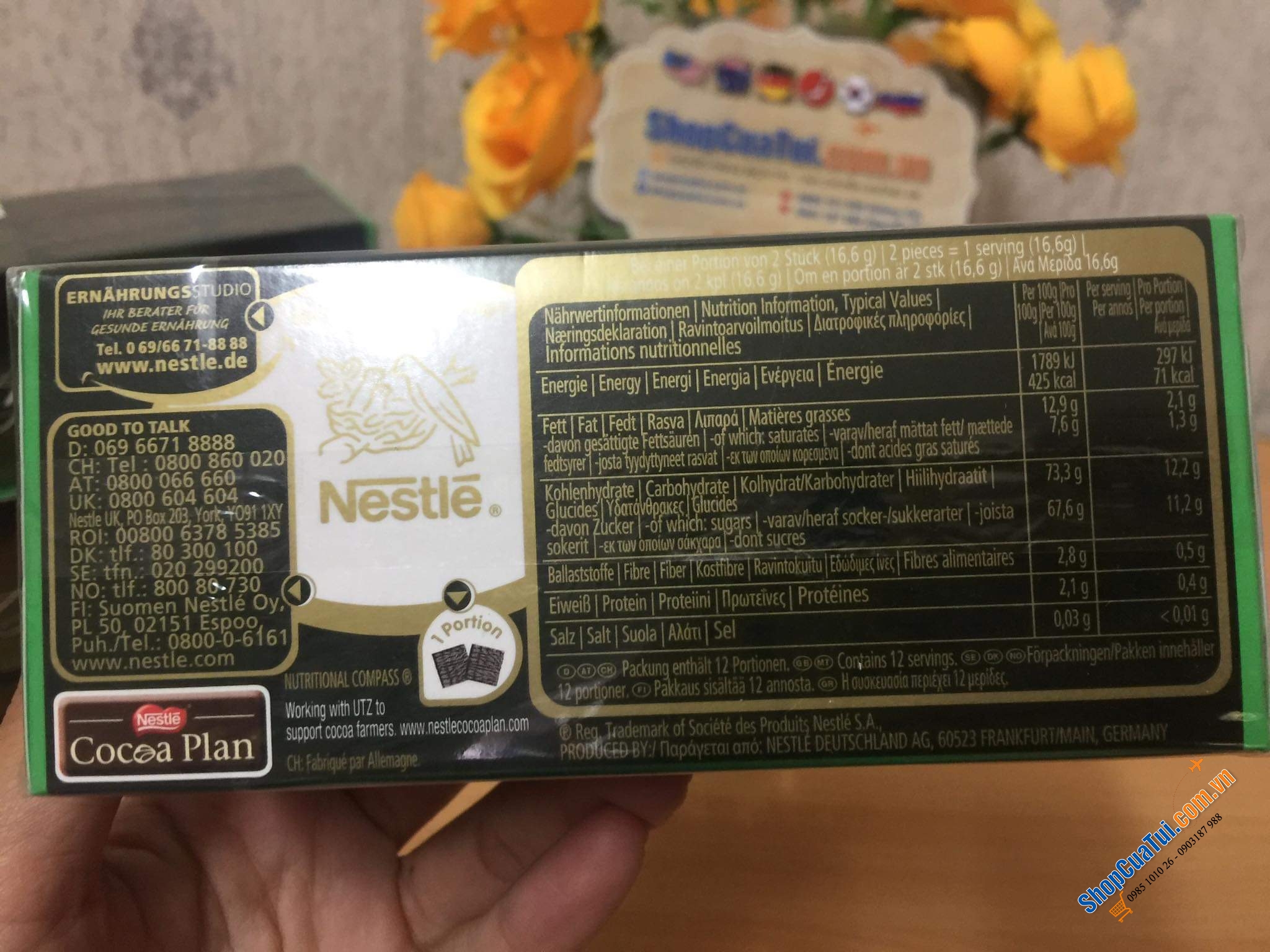 Sô cô la Nestlé After Eight Minzschokolade 200g - Sôcôla nhân bạc hà After Eight 200g – Đức