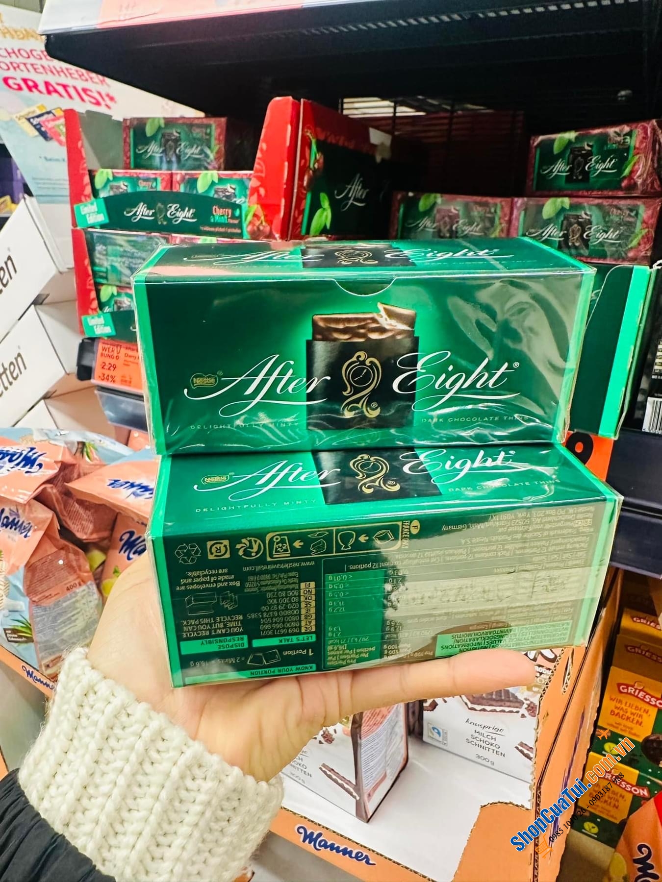 Sô cô la Nestlé After Eight Minzschokolade 200g - Sôcôla nhân bạc hà After Eight 200g – Đức