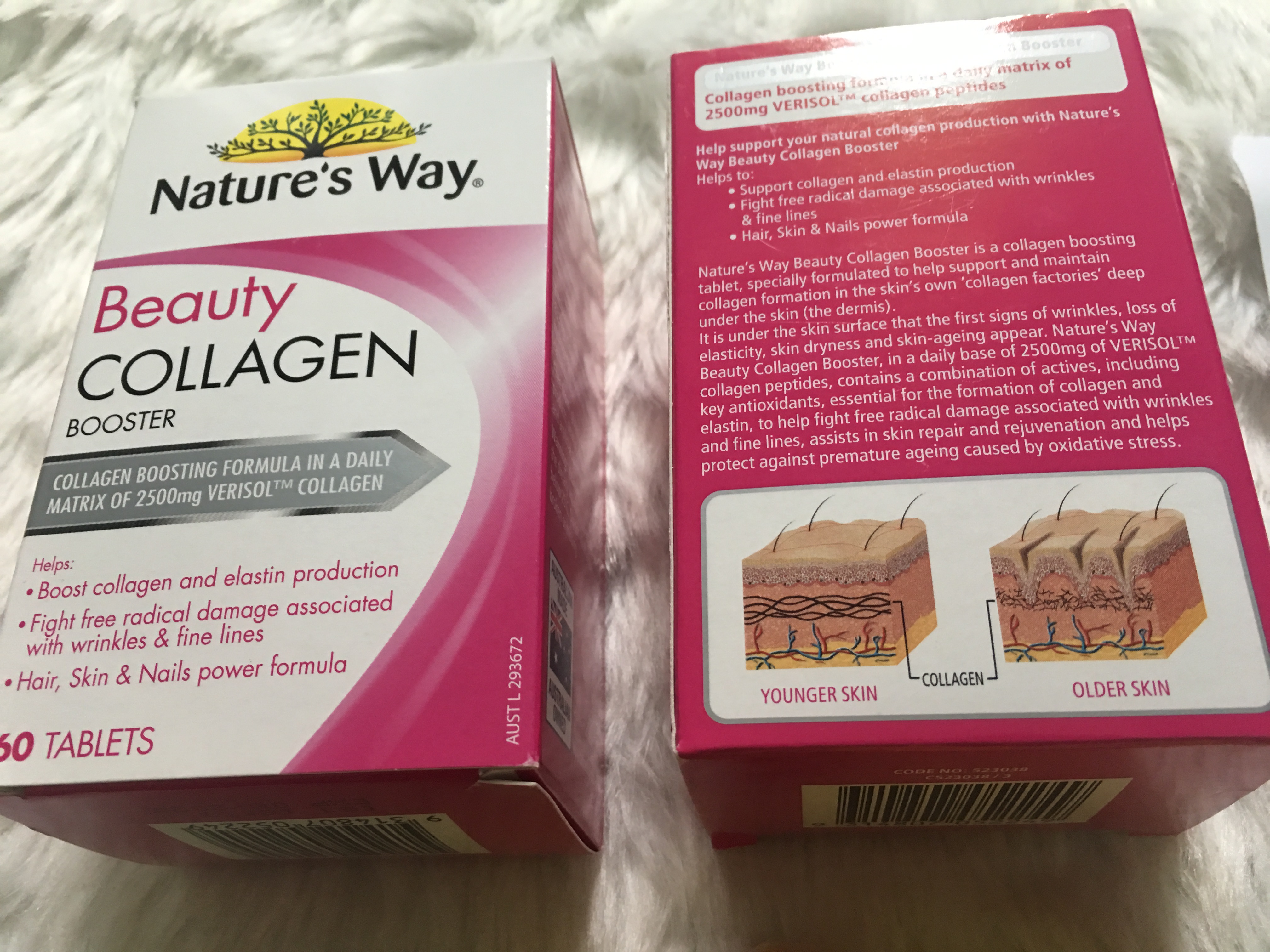 VIÊN UỐNG COLLAGEN LÀM ĐẸP DA, MÓNG, TÓC - NATURE WAY BEAUTY COLLAGEN 60 VIÊN