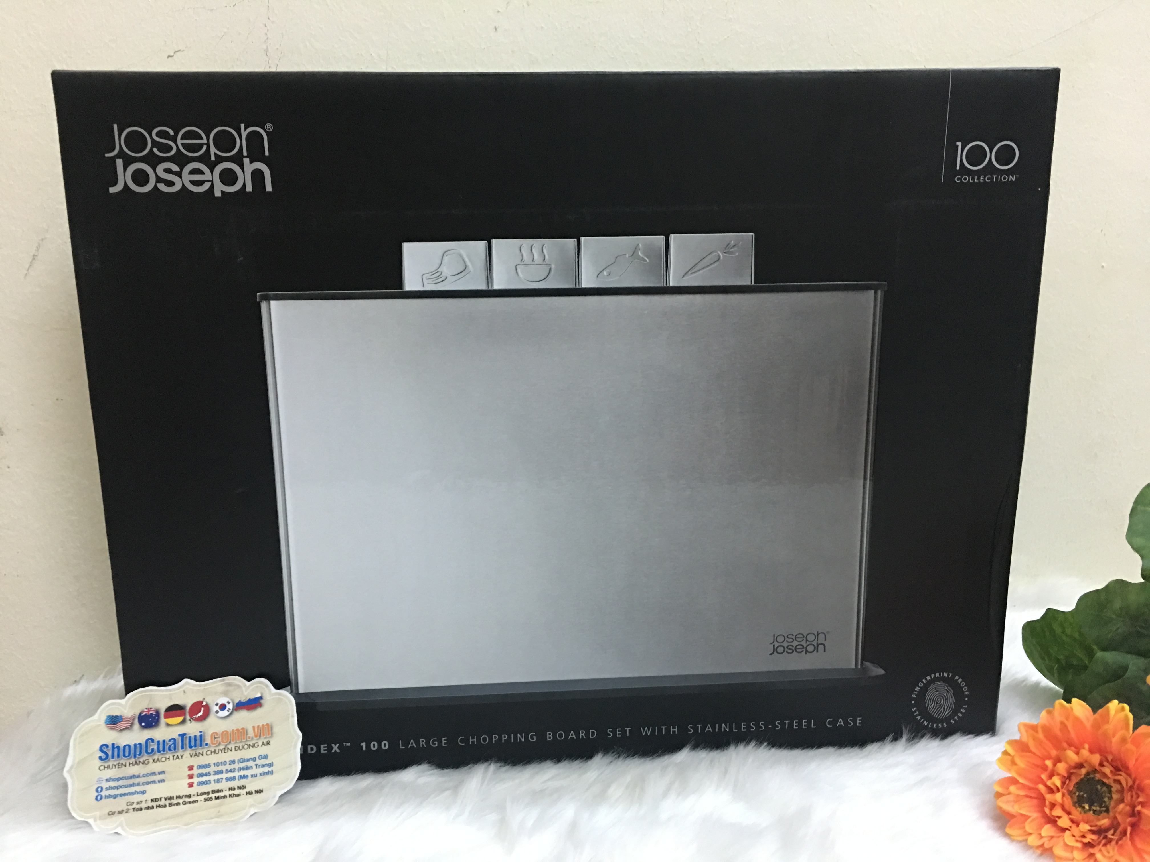 Bộ thớt bằng inox Joseph Joseph Index