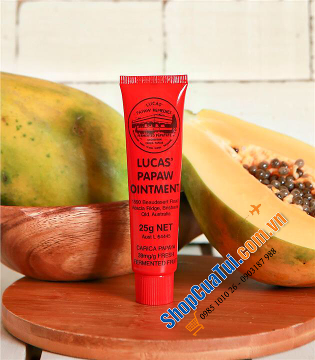 Kem đa năng chiết suất đu đủ Lucas Papaw Ointment 25g - làm mềm da, mang đến sự mịn màng cho những vùng bong tróc, làm lớp lót trang điểm, giữ nếp tóc, phòng tránh viêm da...