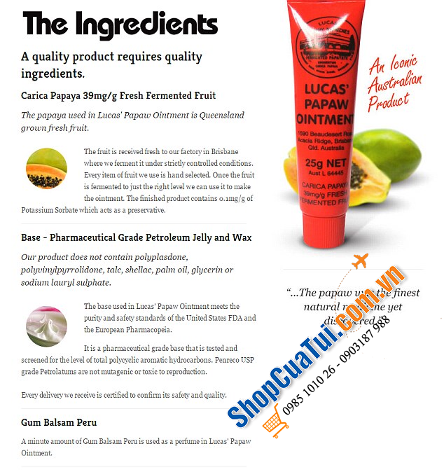 Kem đa năng chiết suất đu đủ Lucas Papaw Ointment 25g - làm mềm da, mang đến sự mịn màng cho những vùng bong tróc, làm lớp lót trang điểm, giữ nếp tóc, phòng tránh viêm da...