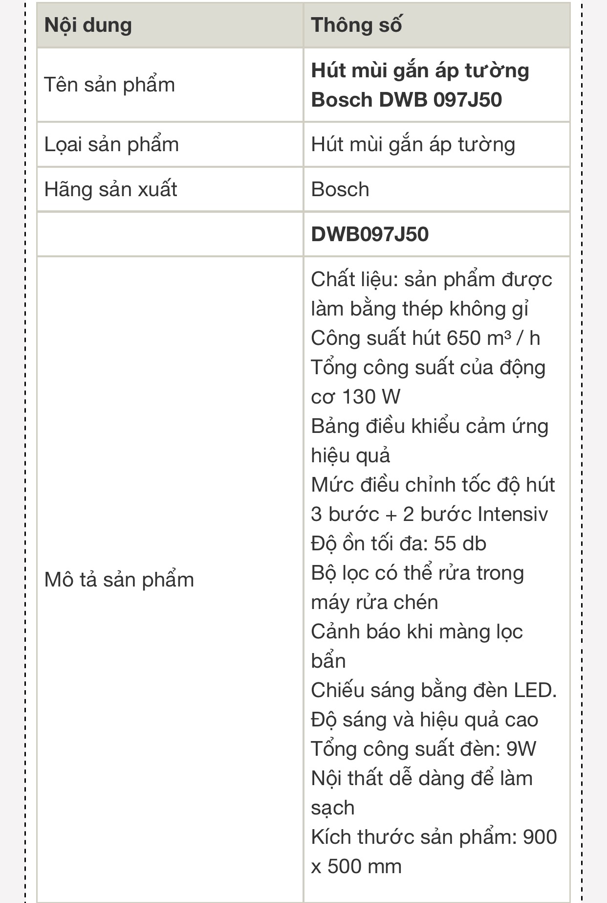 Máy hút mùi Bosch DWB 097J50