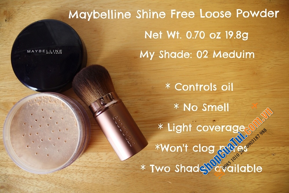 Phấn phủ khoáng kiềm dầu Maybelline Shine Free – Loose Oil-Control Loose Powder