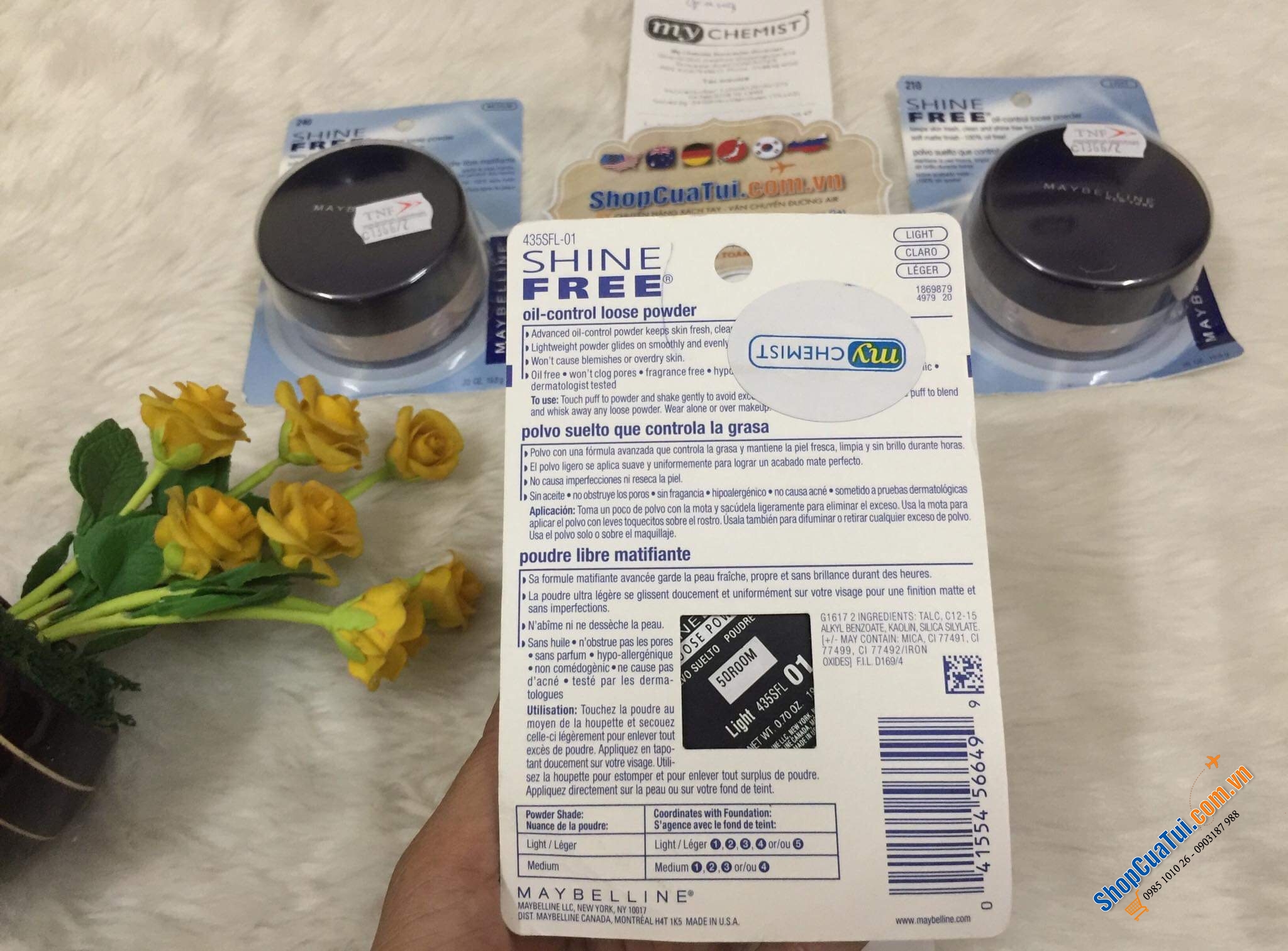 Phấn phủ khoáng kiềm dầu Maybelline Shine Free – Loose Oil-Control Loose Powder