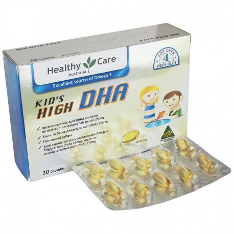 Healthy Care Kids High DHA Blister 30 Pack - bổ sung DHA cho trẻ từ 1 tháng tuổi