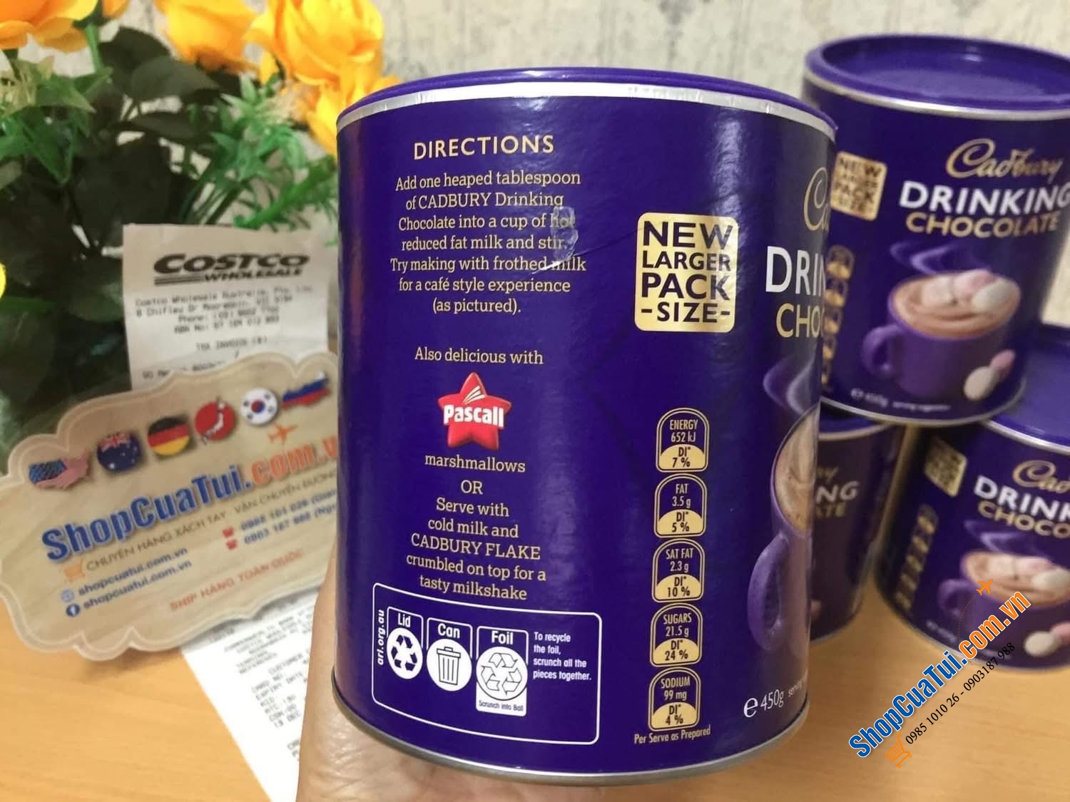 Cadbury Dringking Chocolate  - Socola dạng bột uống liền 400g