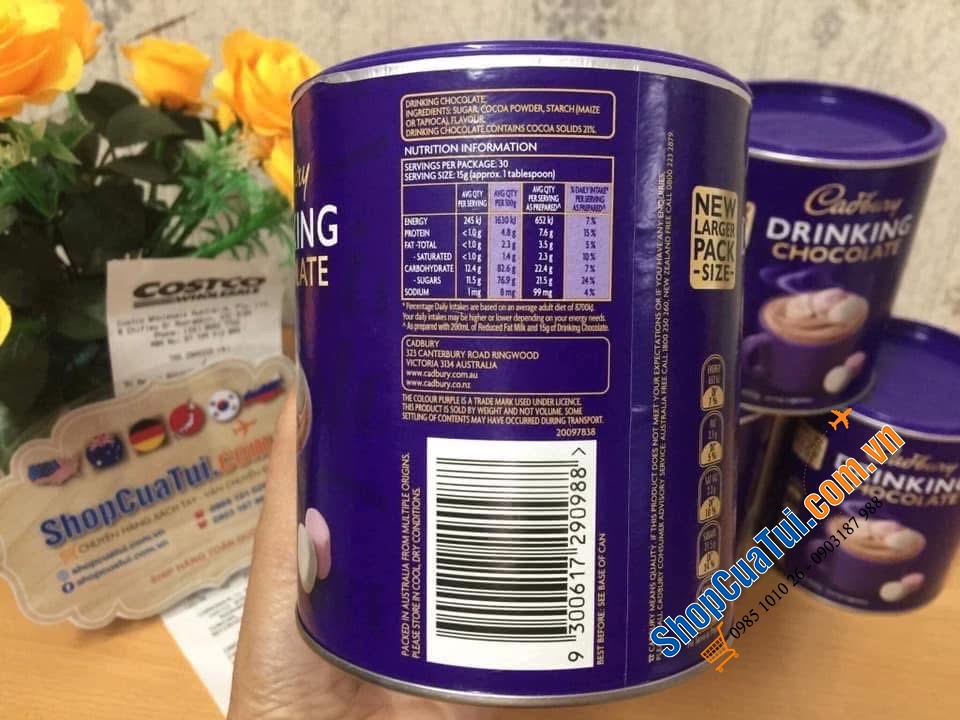 Cadbury Dringking Chocolate  - Socola dạng bột uống liền 400g