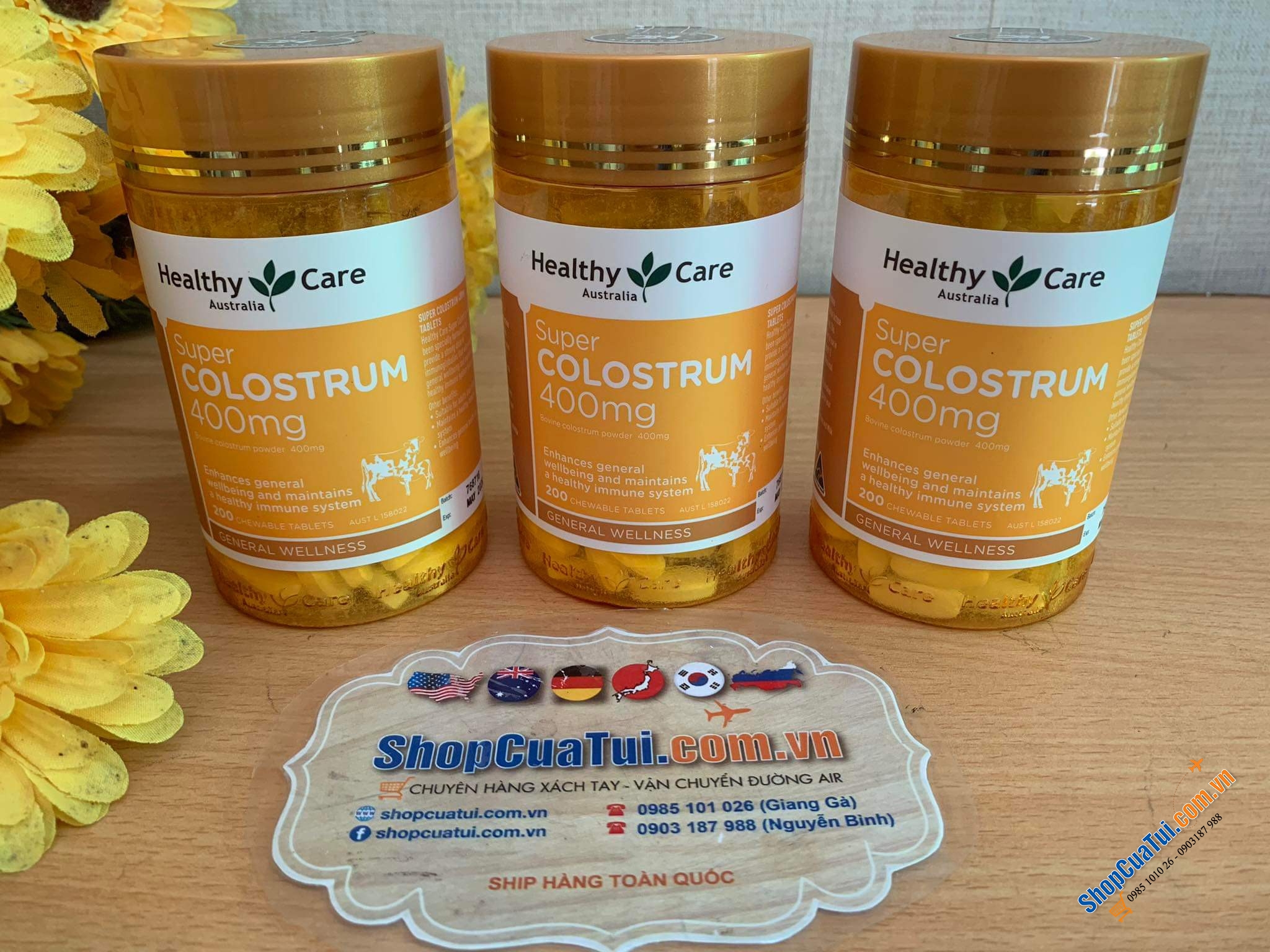 Healthy Care Super Colostrum 400mg 200 Chewable Tablets - Sữa bò non dạng viên cho trẻ trên 1 tuổi và người lớn