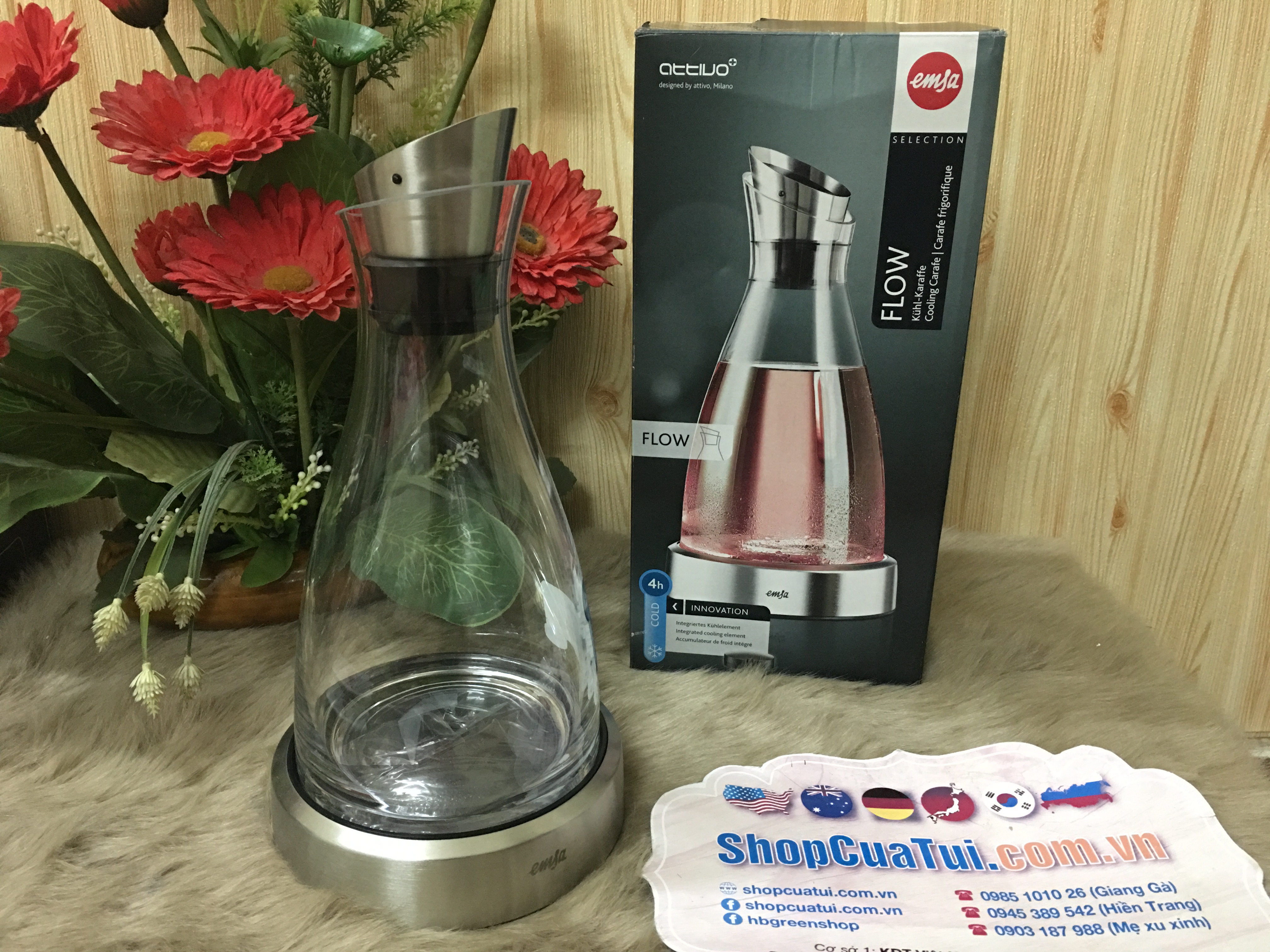 BÌNH GIỮ LẠNH EMSA 1 LÍT - GIỮ LẠNH đồ uống SUỐT 4h LIÊN TỤC mà không cần tủ lạnh