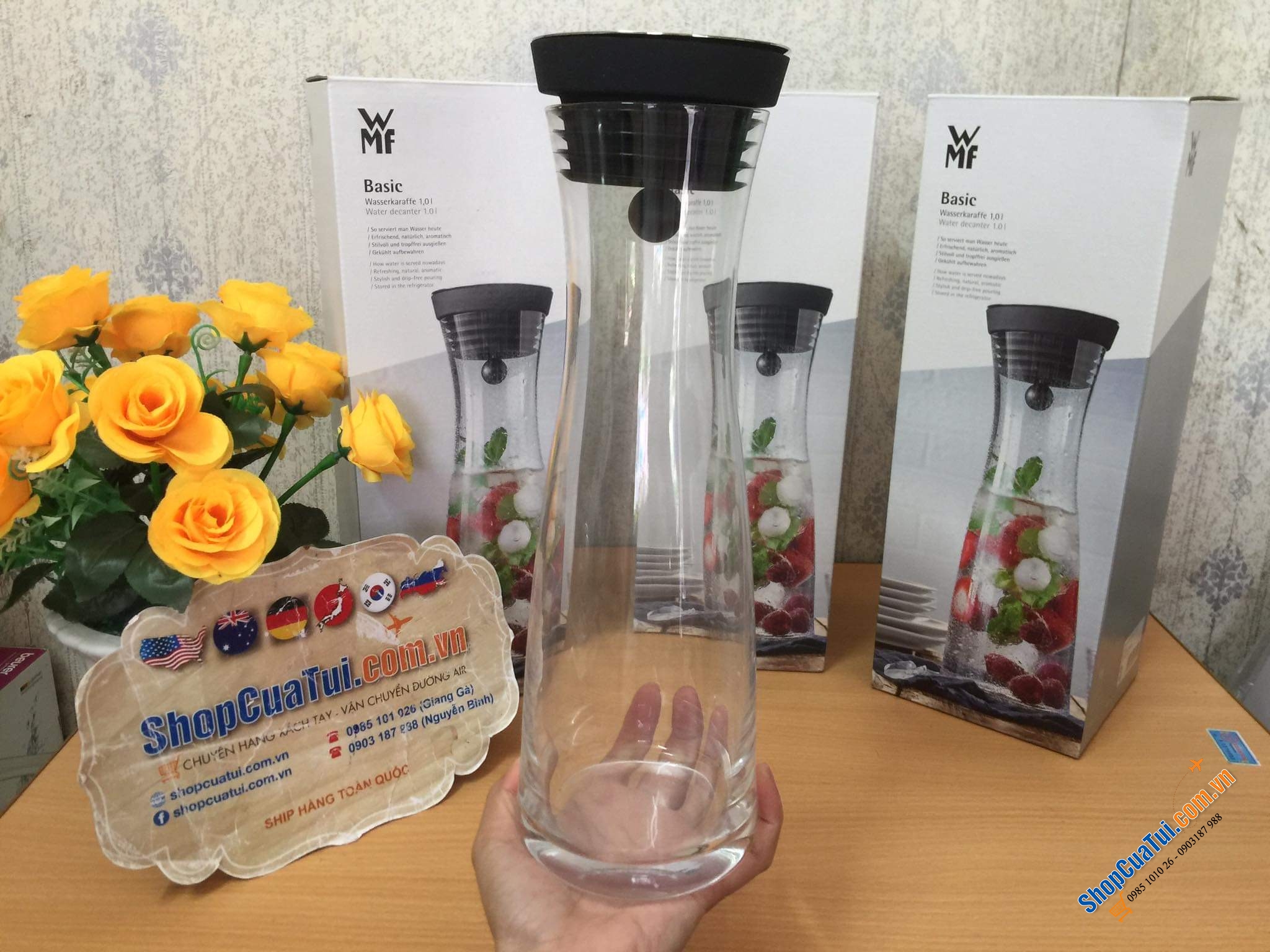 BÌNH ĐỰNG NƯỚC THUỶ TINH WMF BASIC DUNG TÍCH 1L
