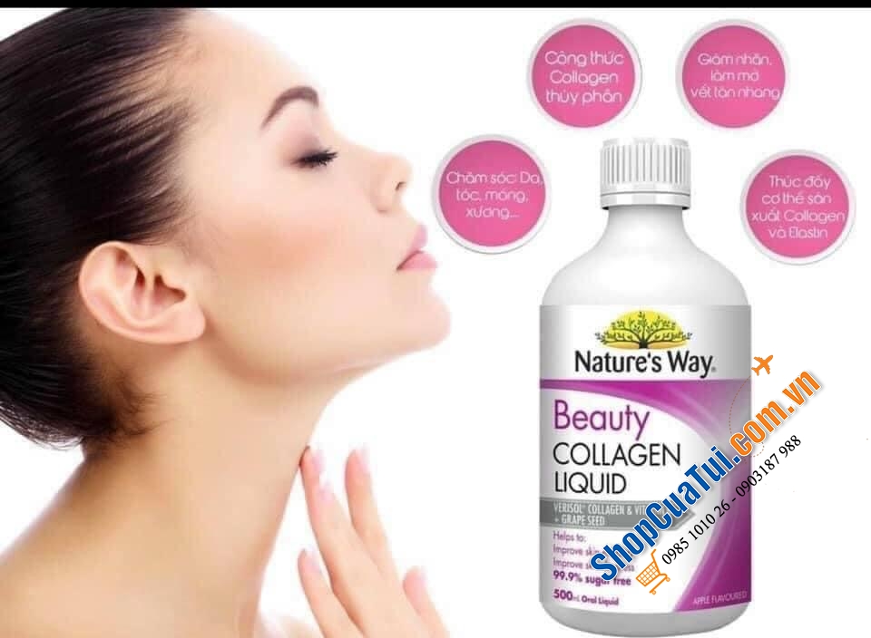 COLLAGEN DẠNG NƯỚC NATURE WAY BEAUTY COLLAGEN LIQUID 500ML - TĂNG CƯỜNG KHẢ NĂNG ĐÀN HỒI cho da, trẻ hóa làn da, chống lão hóa, phục hồi và nuôi dưỡng tế bào da, giảm nếp nhăn trên da