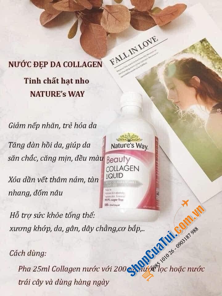 COLLAGEN DẠNG NƯỚC NATURE WAY BEAUTY COLLAGEN LIQUID 500ML - TĂNG CƯỜNG KHẢ NĂNG ĐÀN HỒI cho da, trẻ hóa làn da, chống lão hóa, phục hồi và nuôi dưỡng tế bào da, giảm nếp nhăn trên da