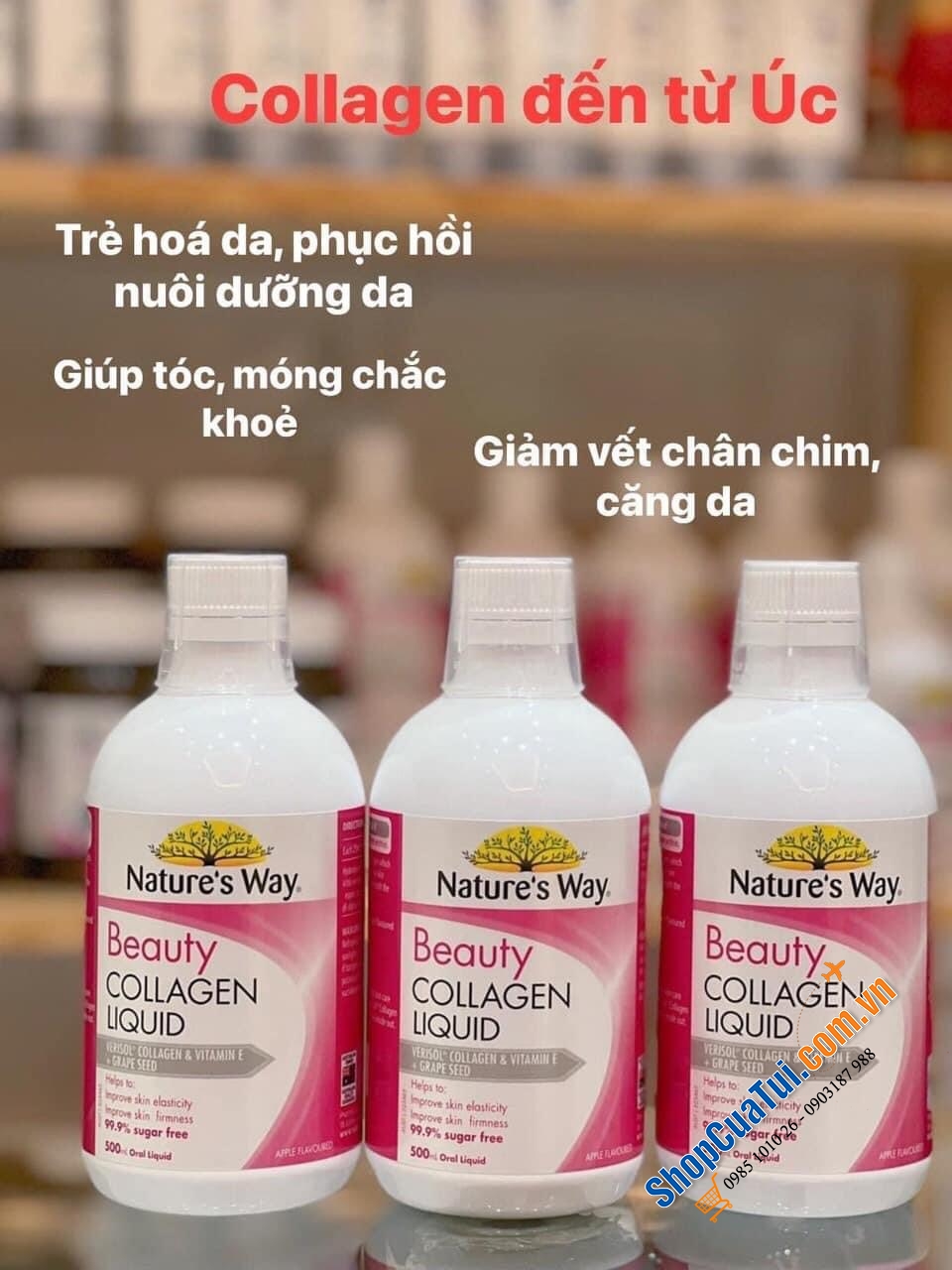 COLLAGEN DẠNG NƯỚC NATURE WAY BEAUTY COLLAGEN LIQUID 500ML - TĂNG CƯỜNG KHẢ NĂNG ĐÀN HỒI cho da, trẻ hóa làn da, chống lão hóa, phục hồi và nuôi dưỡng tế bào da, giảm nếp nhăn trên da