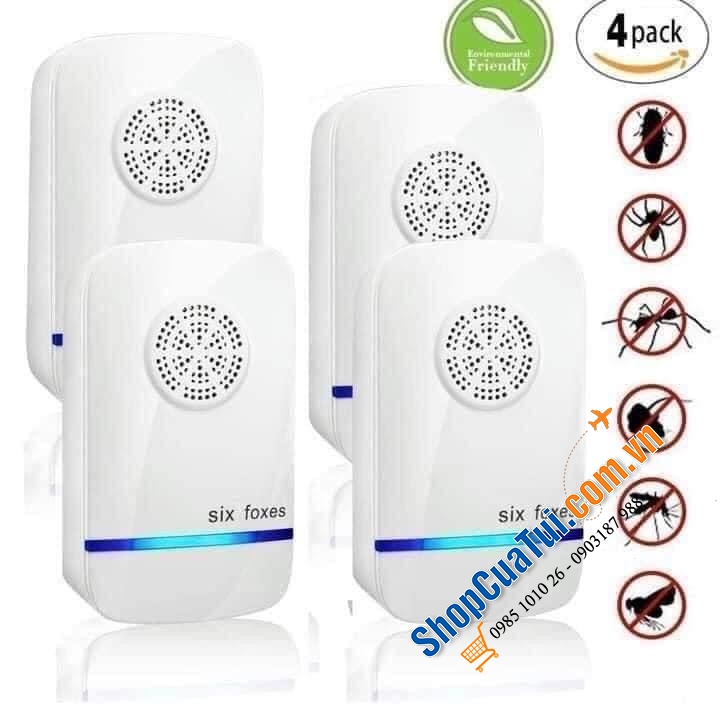 Máy đuổi muỗi cắm điện SIX FOXES, đuổi côn trùng, chuột, gián bằng sóng siêu âm