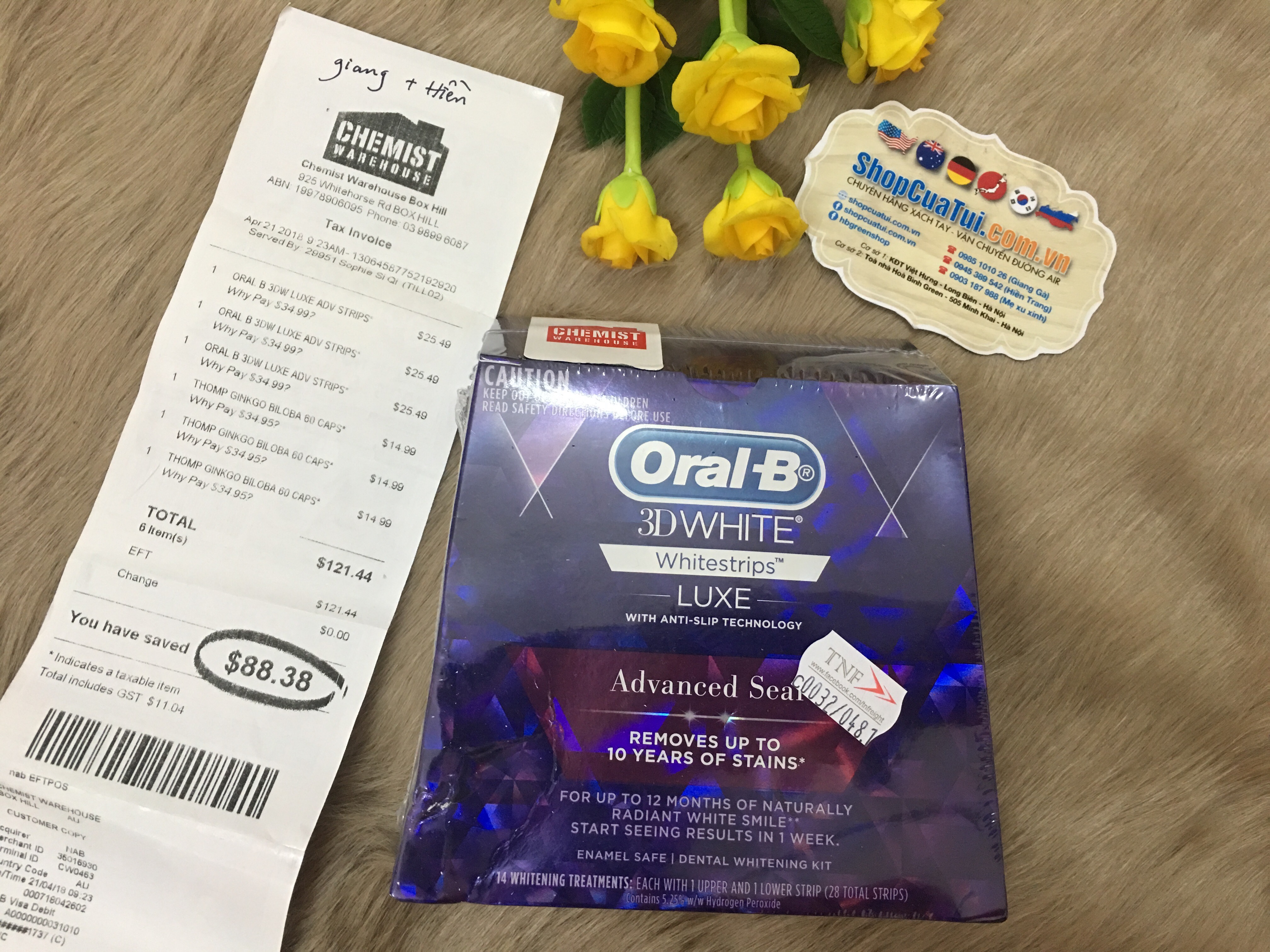 MIẾNG DÁN TẨY TRẮNG RĂNG ORAL B 3D (14 GÓI) – ORAL B 3D WHITE WHITESTRIPS
