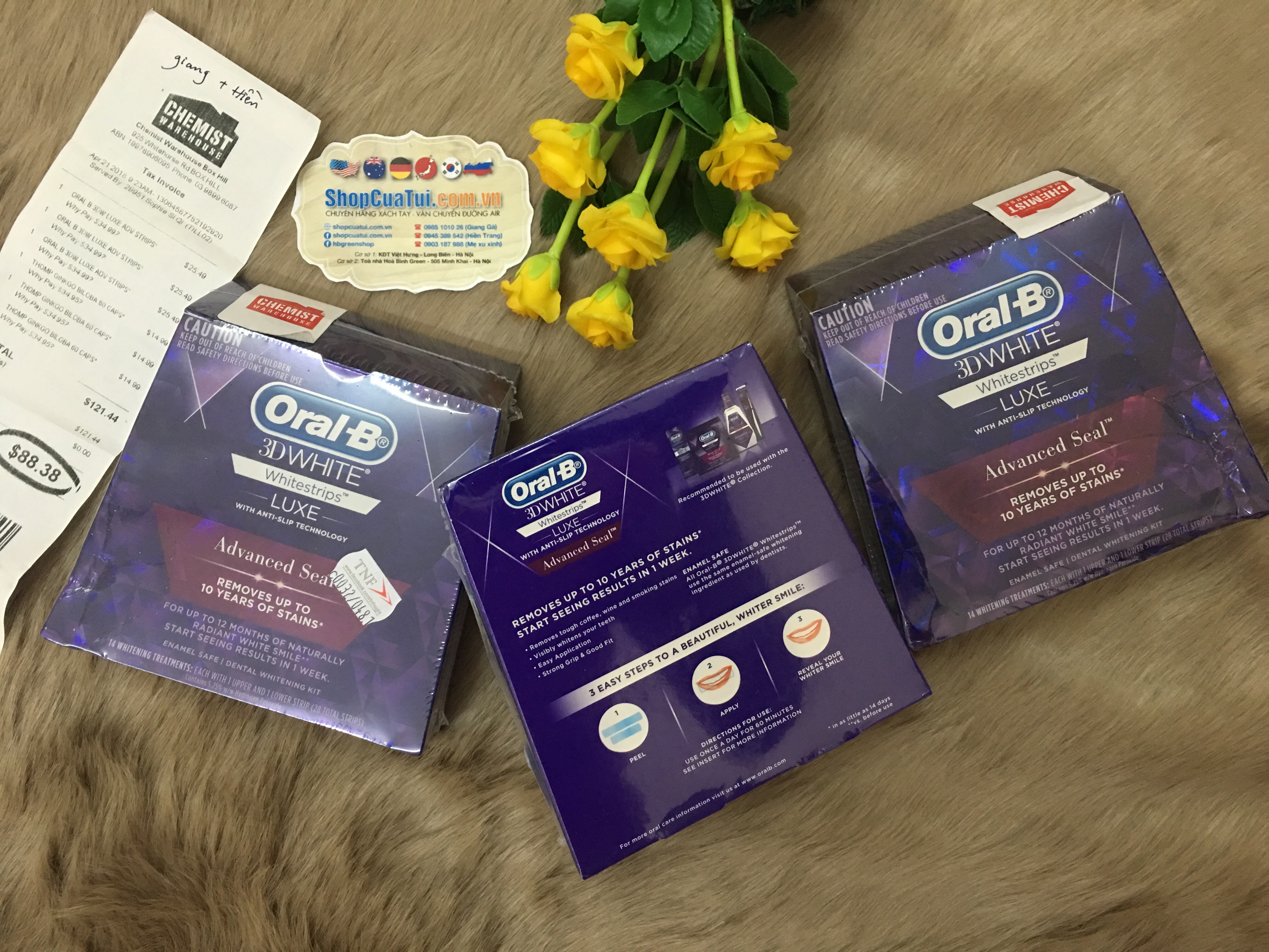 MIẾNG DÁN TẨY TRẮNG RĂNG ORAL B 3D (14 GÓI) – ORAL B 3D WHITE WHITESTRIPS