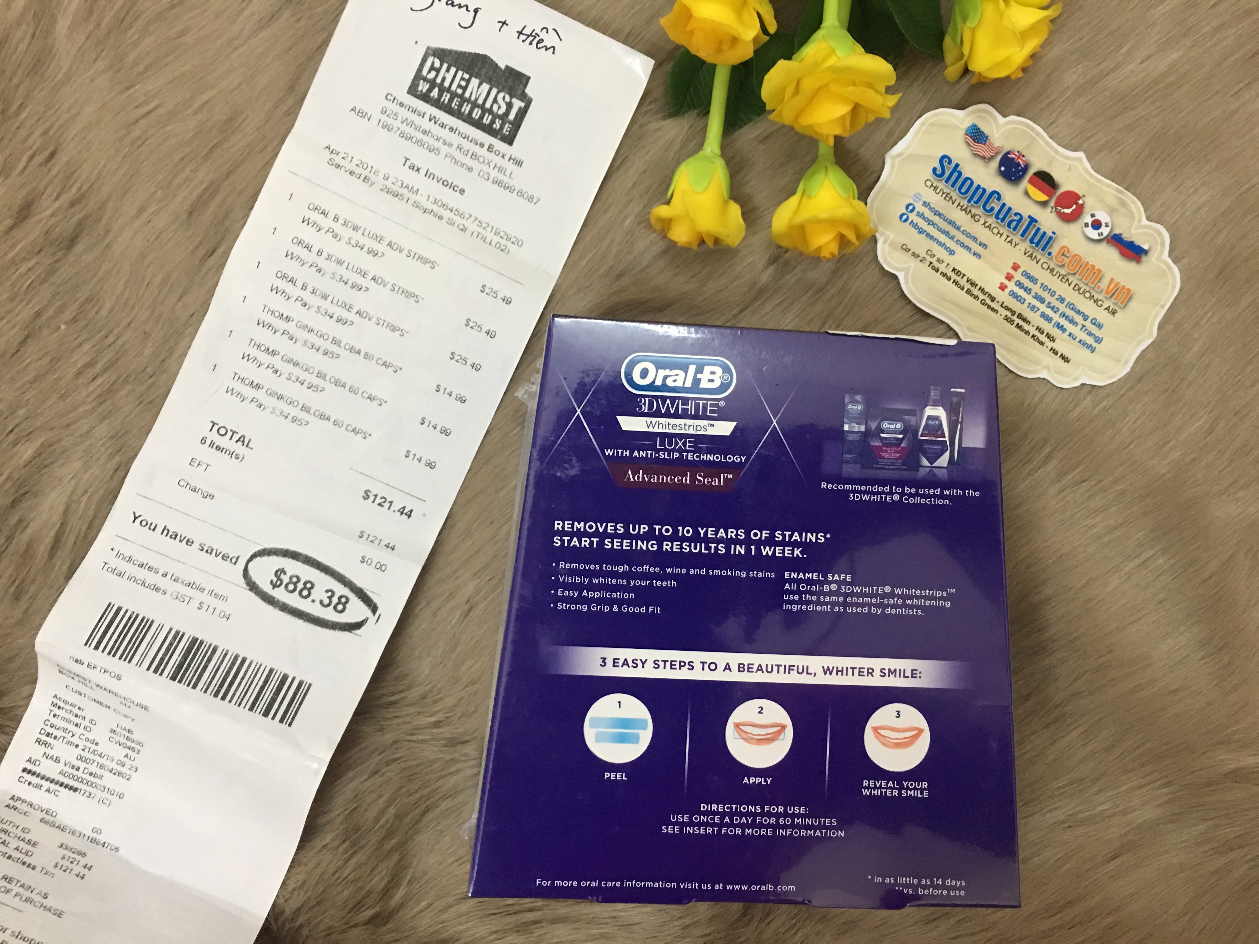 MIẾNG DÁN TẨY TRẮNG RĂNG ORAL B 3D (14 GÓI) – ORAL B 3D WHITE WHITESTRIPS