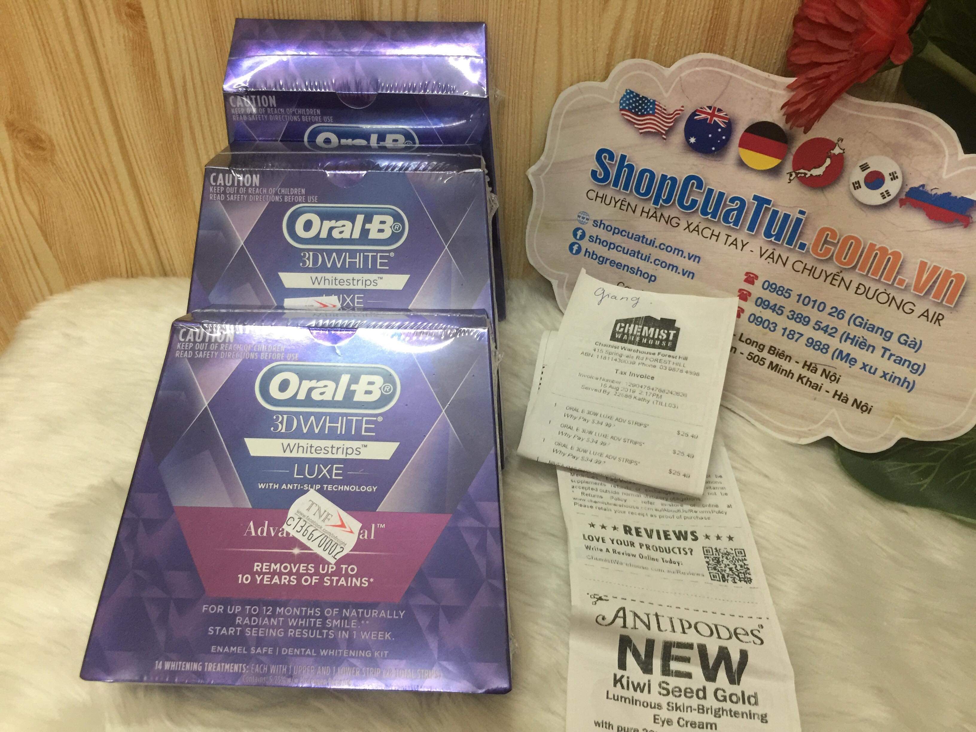 MIẾNG DÁN TẨY TRẮNG RĂNG ORAL B 3D (14 GÓI) – ORAL B 3D WHITE WHITESTRIPS
