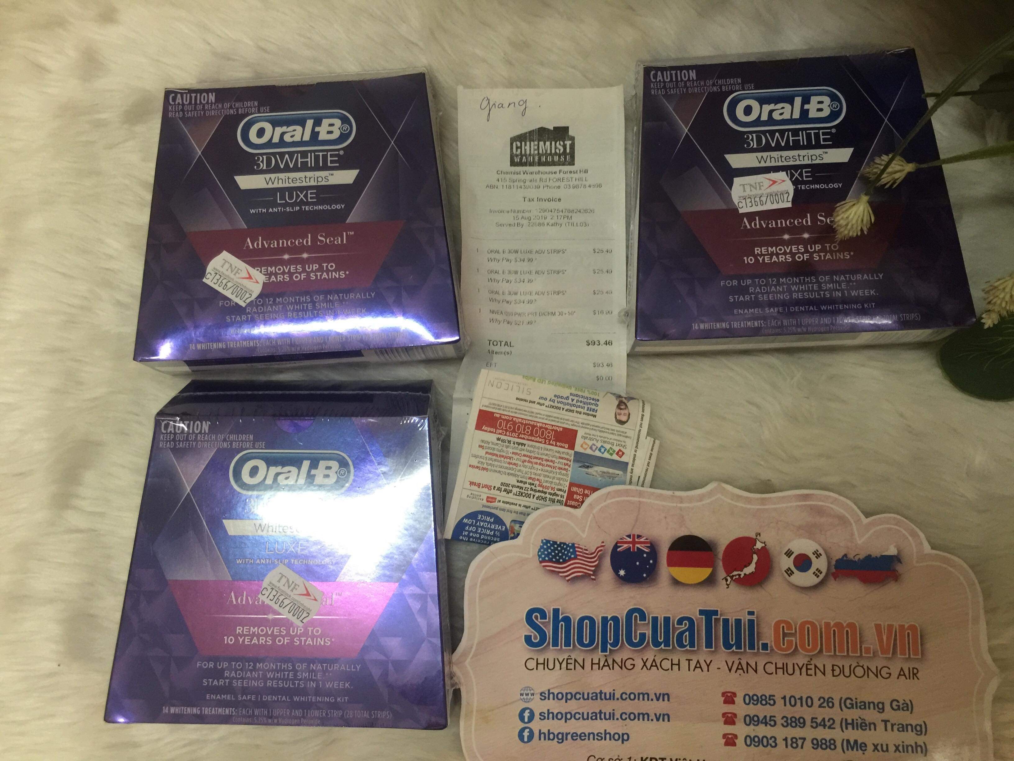 MIẾNG DÁN TẨY TRẮNG RĂNG ORAL B 3D (14 GÓI) – ORAL B 3D WHITE WHITESTRIPS