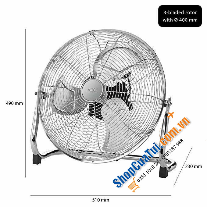QUẠT SÀN AEG VL 5606 SỨC GIÓ KHỔNG LỒ - cánh quạt đk 40cm