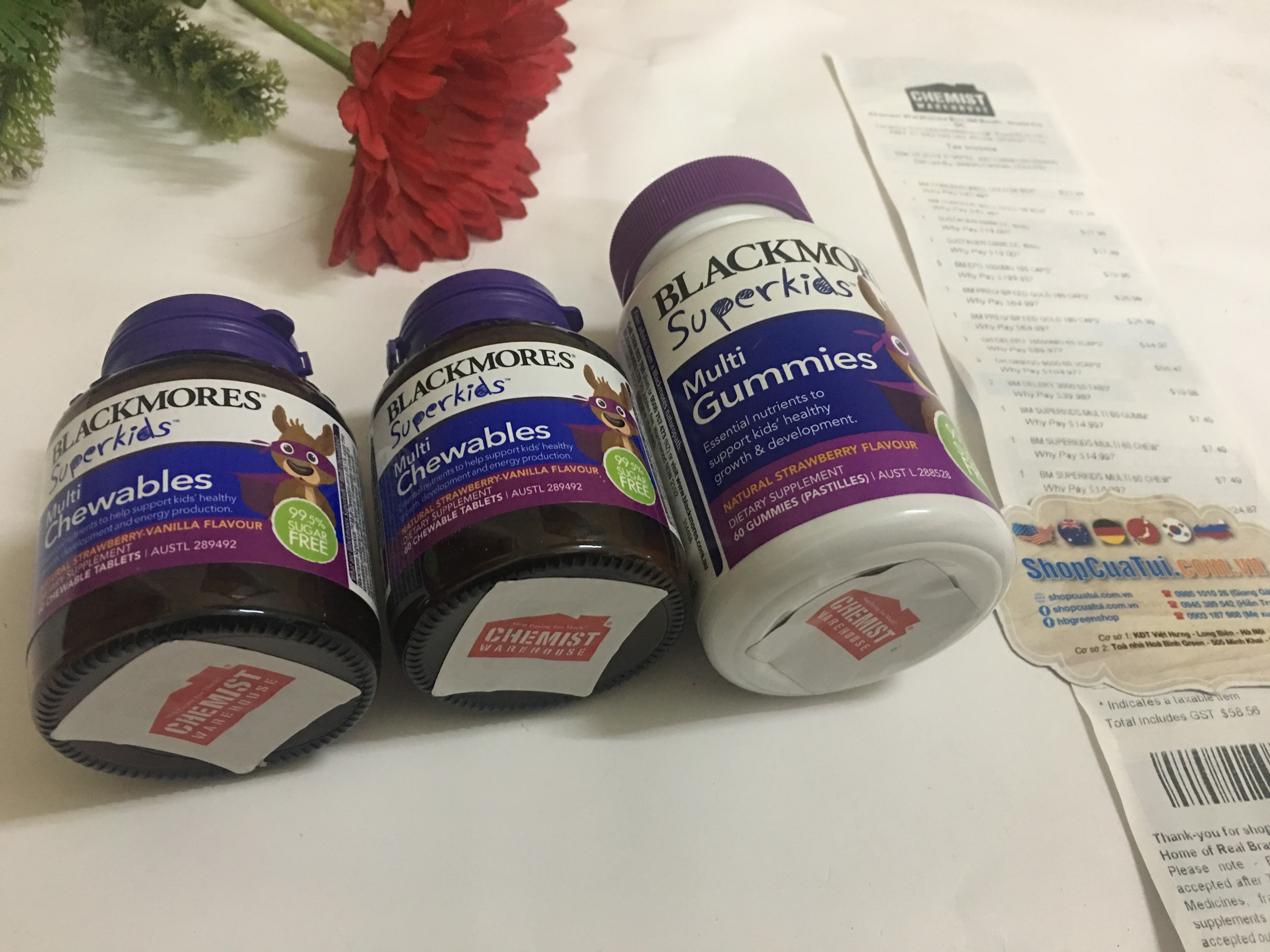 Kẹo nhai chewables Vitamin cho trẻ em Blackmores Superkids Multi 60 Viên