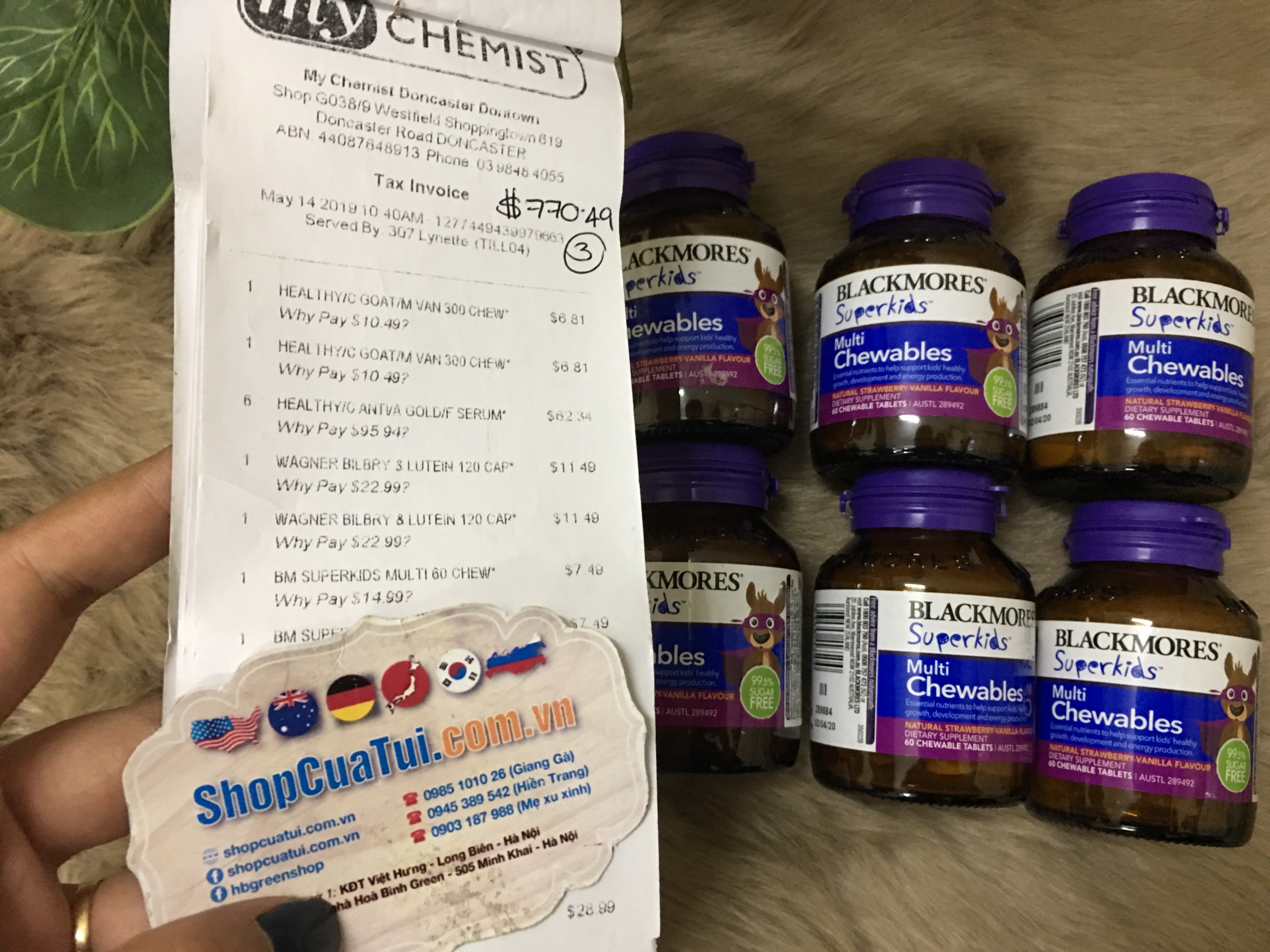 Kẹo nhai chewables Vitamin cho trẻ em Blackmores Superkids Multi 60 Viên