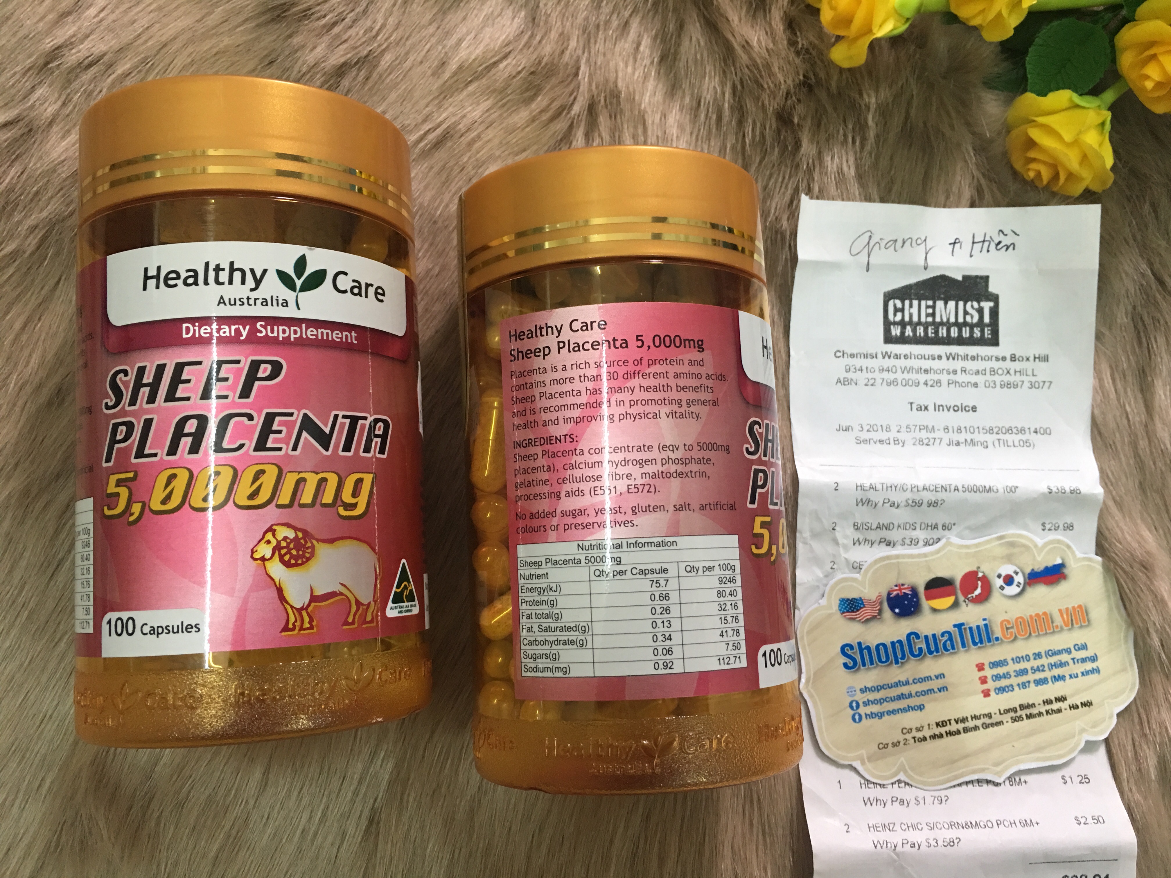 Nhau Thai Cừu Sheep Placenta Healthy Care 5000mg 100 Viên Của Úc