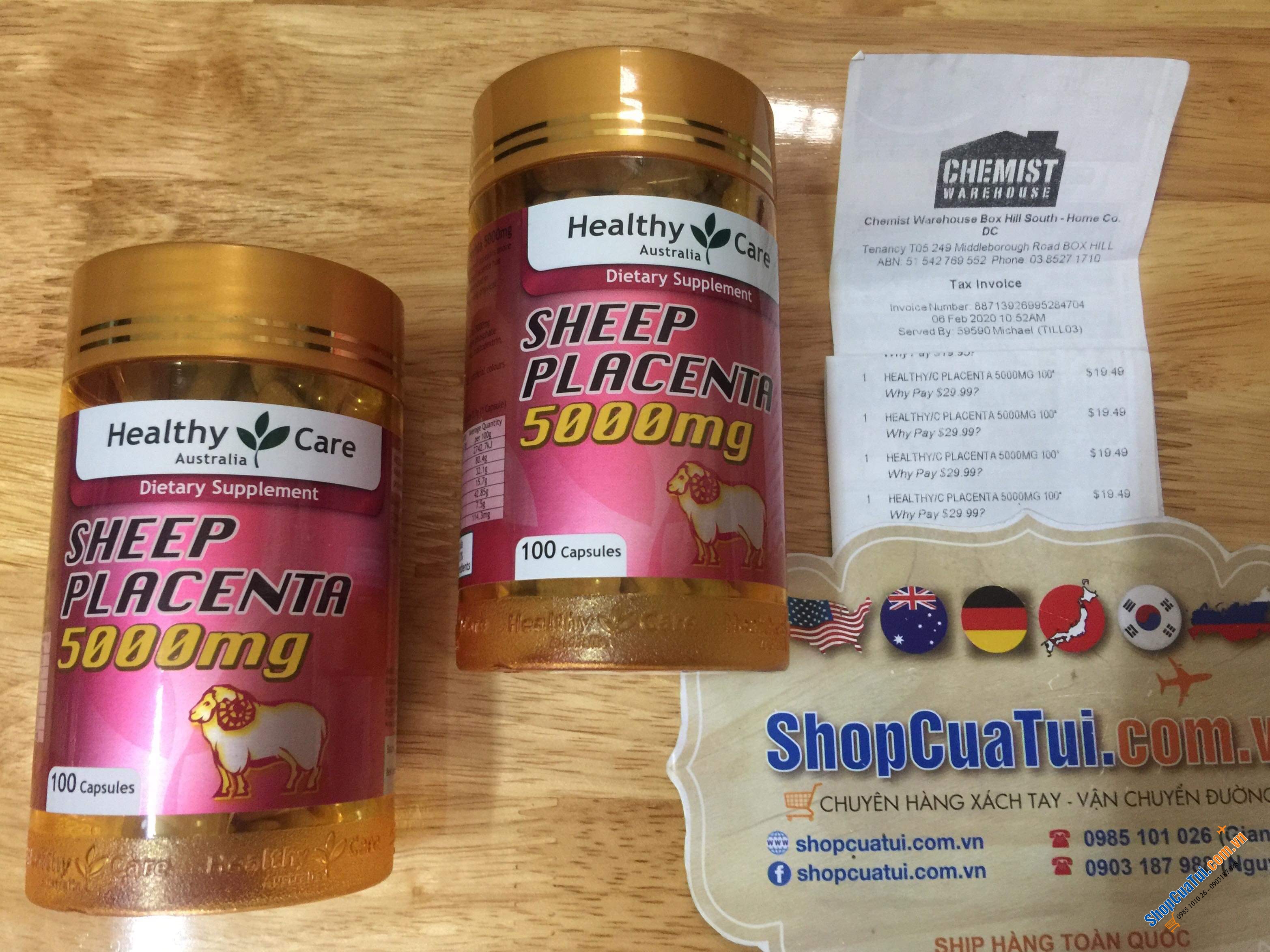 Nhau Thai Cừu Sheep Placenta Healthy Care 5000mg 100 Viên Của Úc