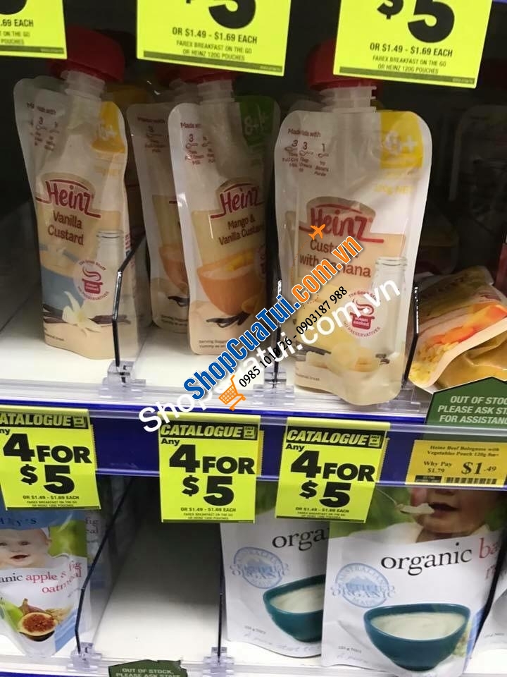 BỘT ĂN DẶM HEINZ HOẶC VÁNG SỮA HEINZ CUSTARD ĂN LIỀN của Úc 120g CHO BÉ TỪ 4 tháng tuổi