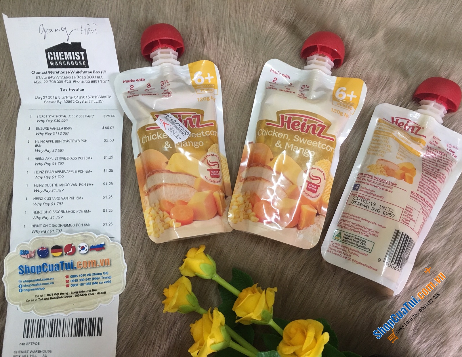 BỘT ĂN DẶM HEINZ HOẶC VÁNG SỮA HEINZ CUSTARD ĂN LIỀN của Úc 120g CHO BÉ TỪ 4 tháng tuổi
