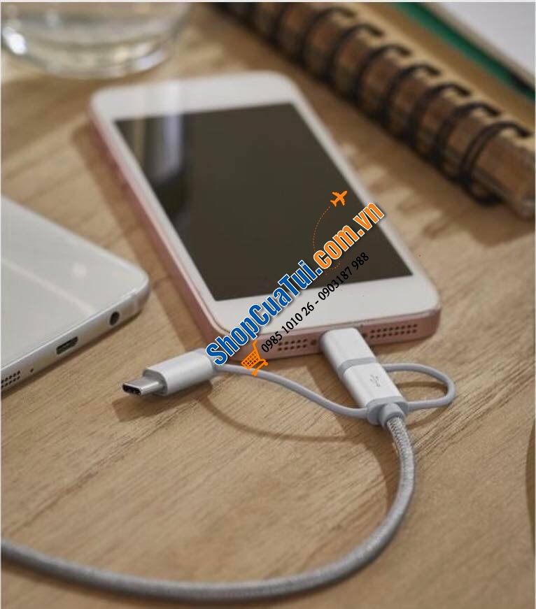 Cáp sạc Iphone, Ipad, Ipod Silvercrest đời mới với 3 chân sạc