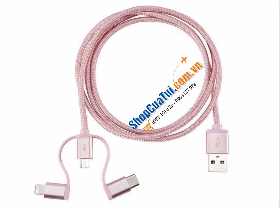 Cáp sạc Iphone, Ipad, Ipod Silvercrest đời mới với 3 chân sạc