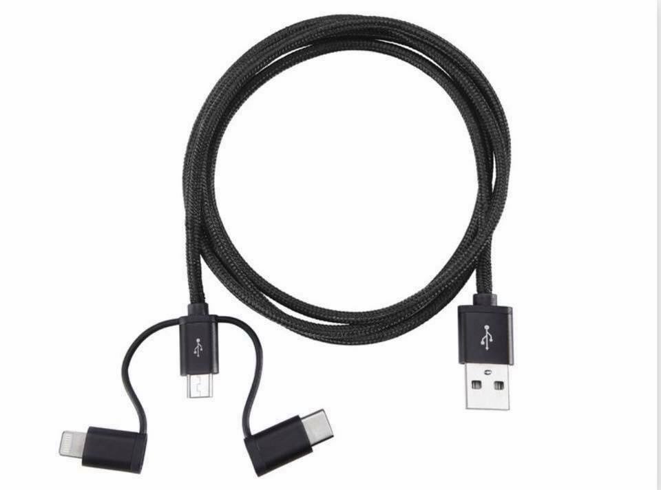 Cáp sạc Iphone, Ipad, Ipod Silvercrest đời mới với 3 chân sạc