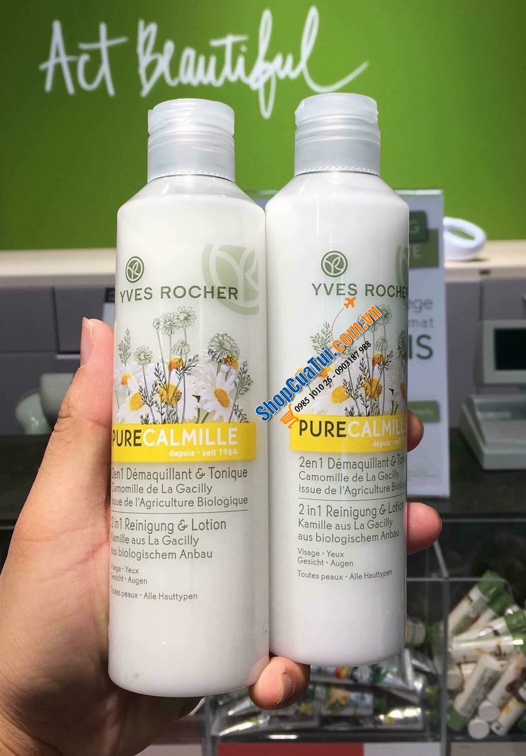 Nước Hoa hồng - Tẩy trang & toner dạng sữa 200ml Pure Calmille Yves Rocher