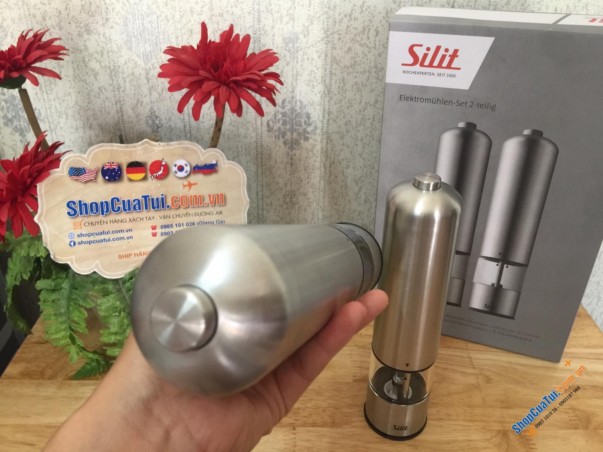 Set xay tiêu muối Silit chạy pin tiểu